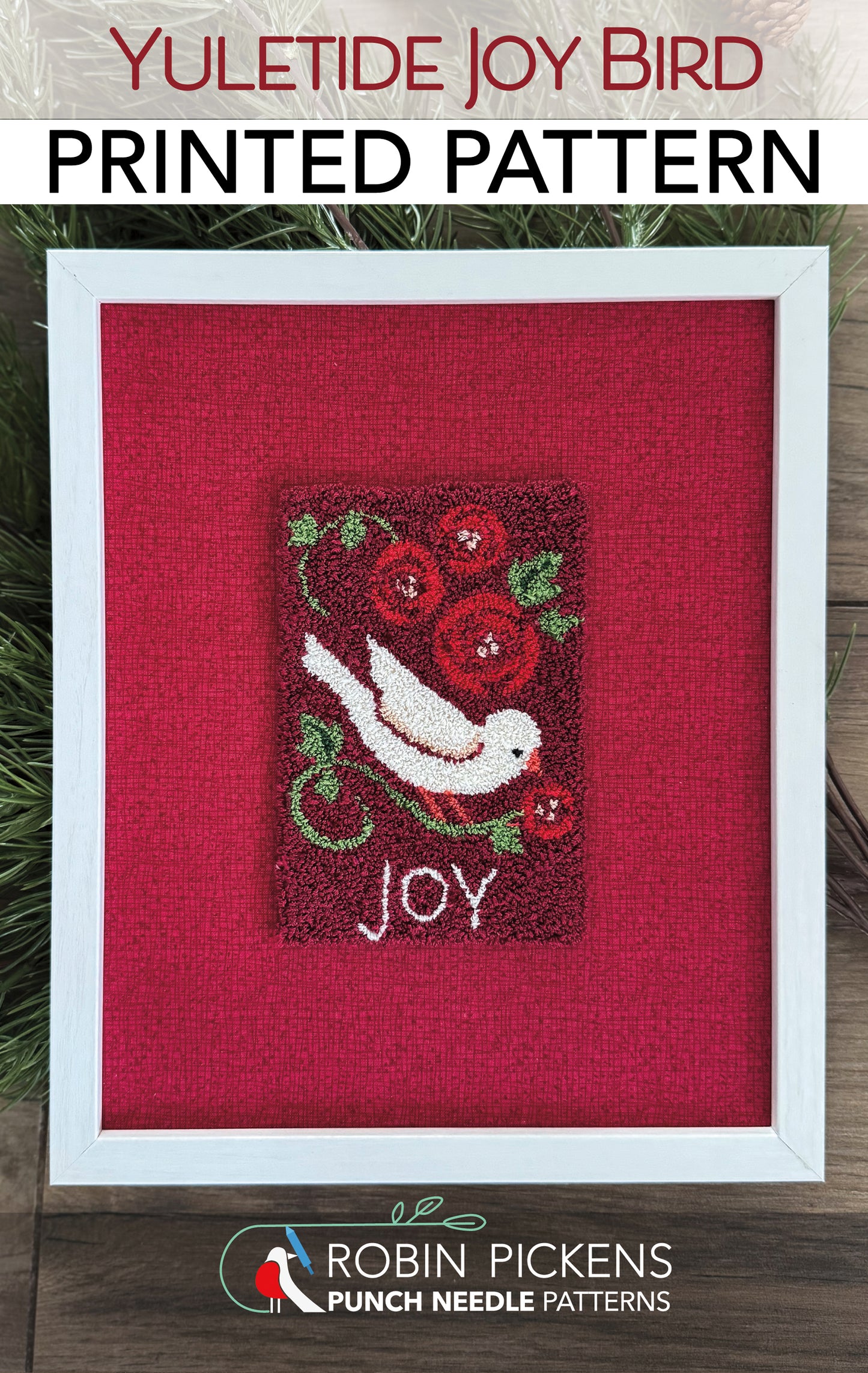 Yuletide JOY Bird Punch Needle Printed Pattern