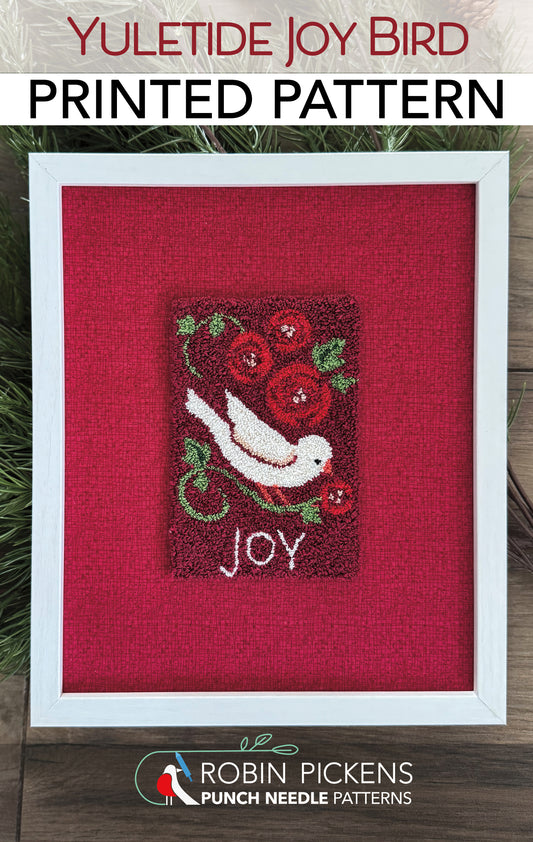 Yuletide JOY Bird Punch Needle Printed Pattern