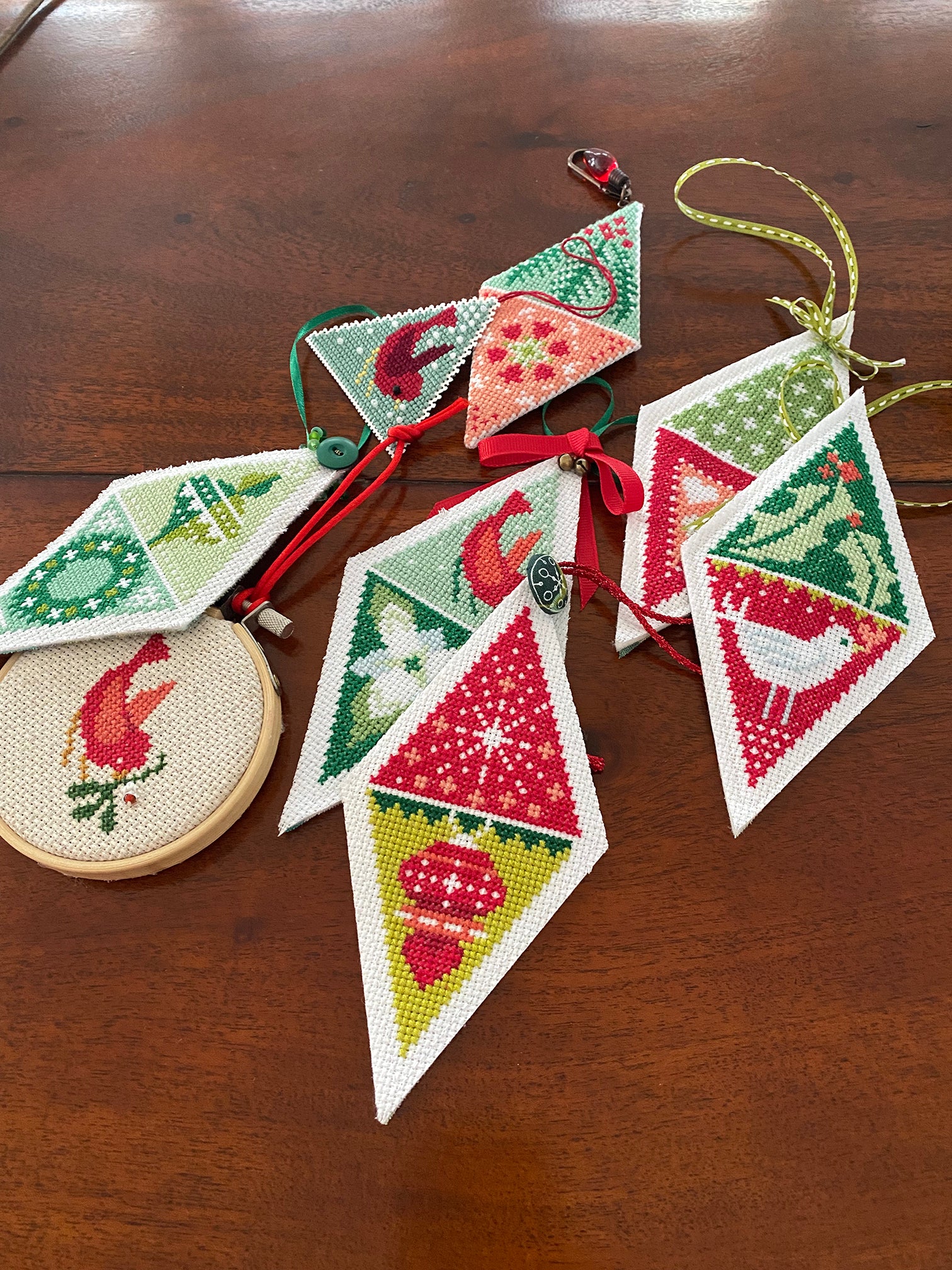 Winterly Twosome Triangle Ornaments Cross Stitch PDF Pattern – Robin ...
