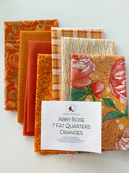 Abby Rose 7 Fat Quarters in orange colorway