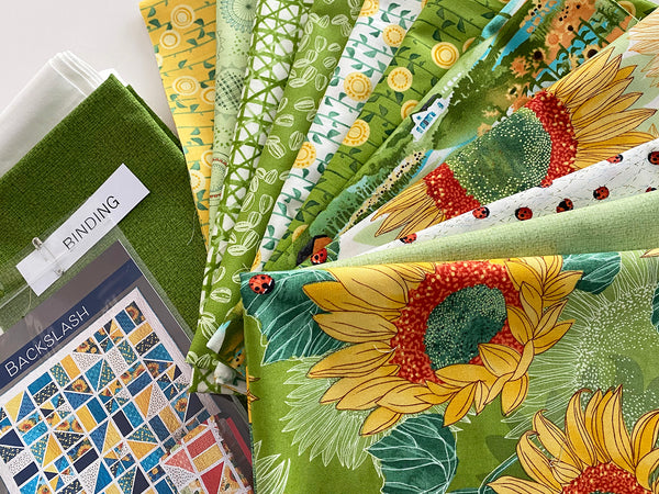 A Quilt Kit of BACKSLASH in QUEEN size in SOLANA GREENS