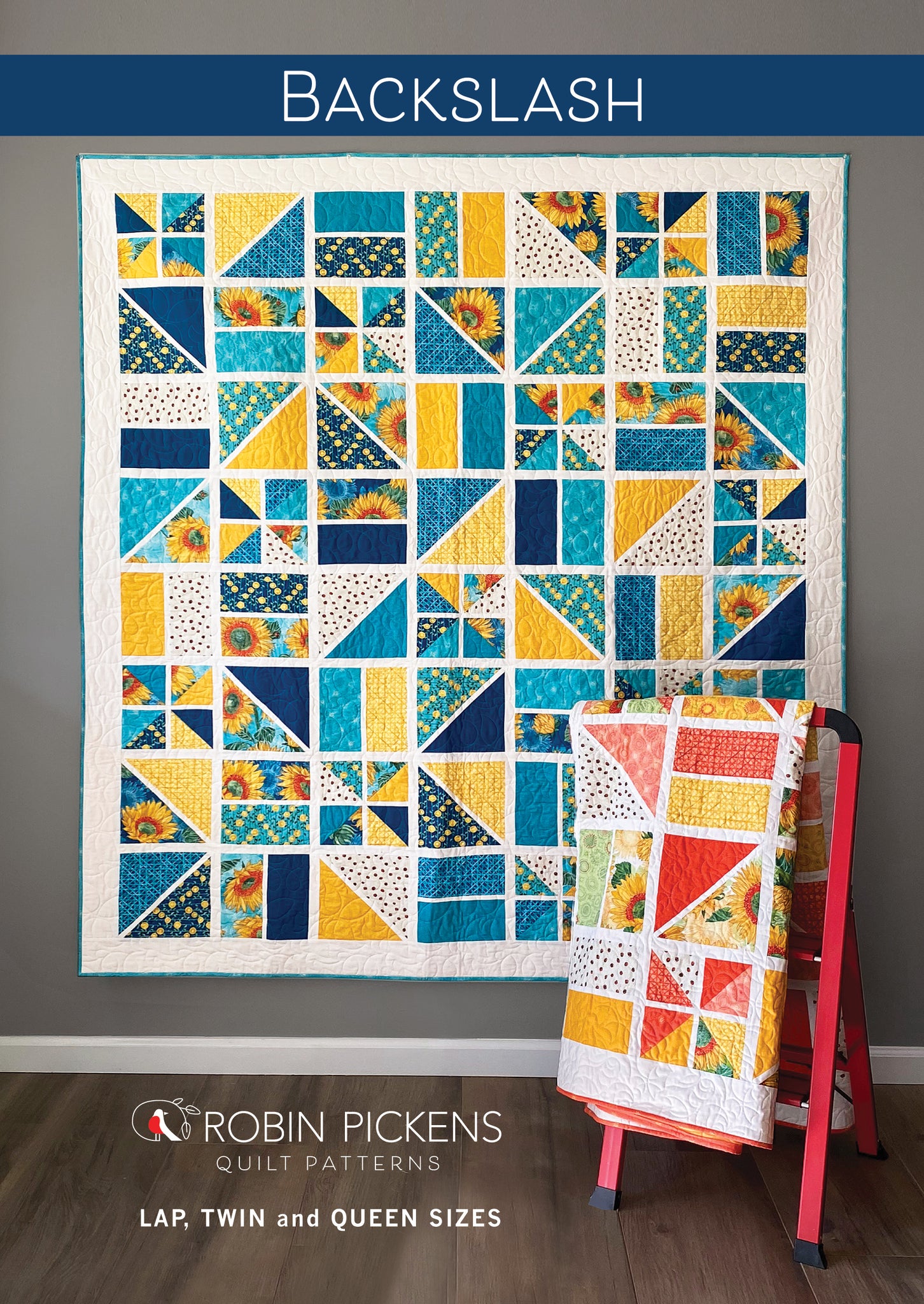 BACKSLASH Digital PDF Quilt Pattern by Robin Pickens. Geometric Lap, Twin, or Queen sizes.