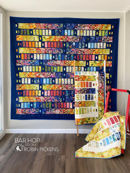 BAR HOP Quilt Pattern (printed booklet) by Robin Pickens in Lap, Queen sizes
