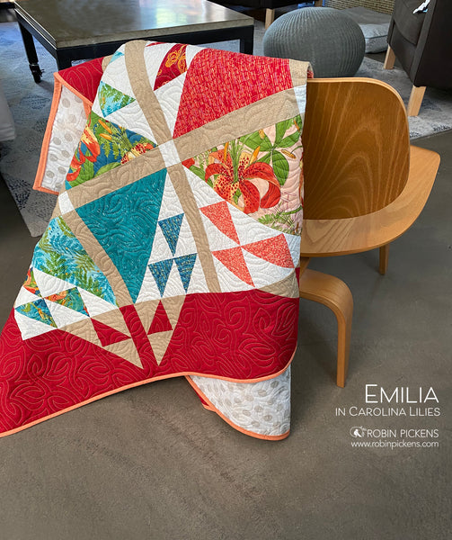 EMILIA Digital PDF Quilt Pattern by Robin Pickens / Layer Cake Precut/Perfect10 Ruler friendly / 76" or 55" square