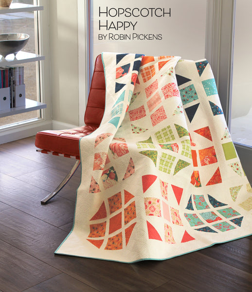 HOPSCOTCH HAPPY Quilt Pattern (printed booklet) by Robin Pickens /King, Queen, Twin, Lap