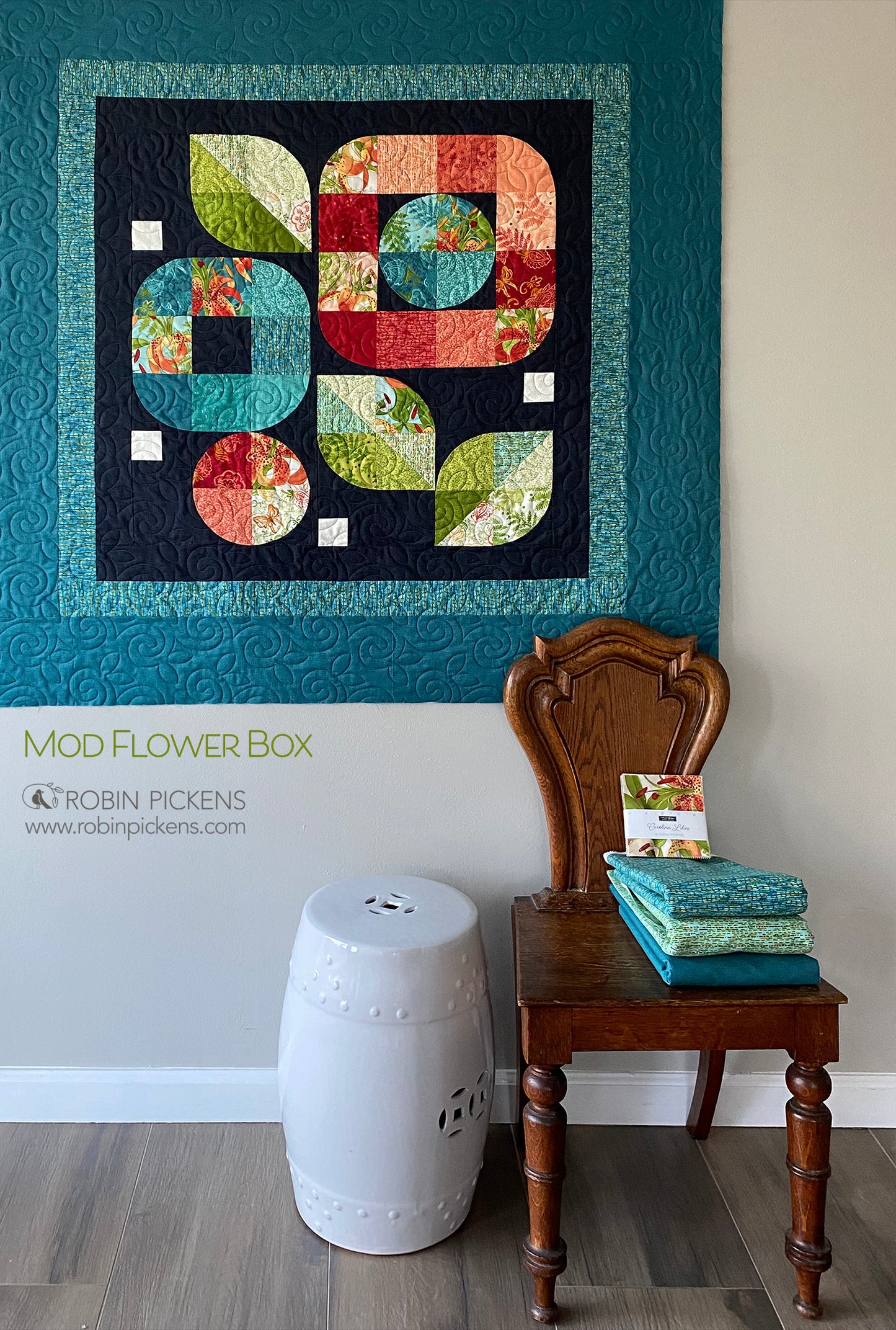 Mod Flower Box quilt pattern printed booklet