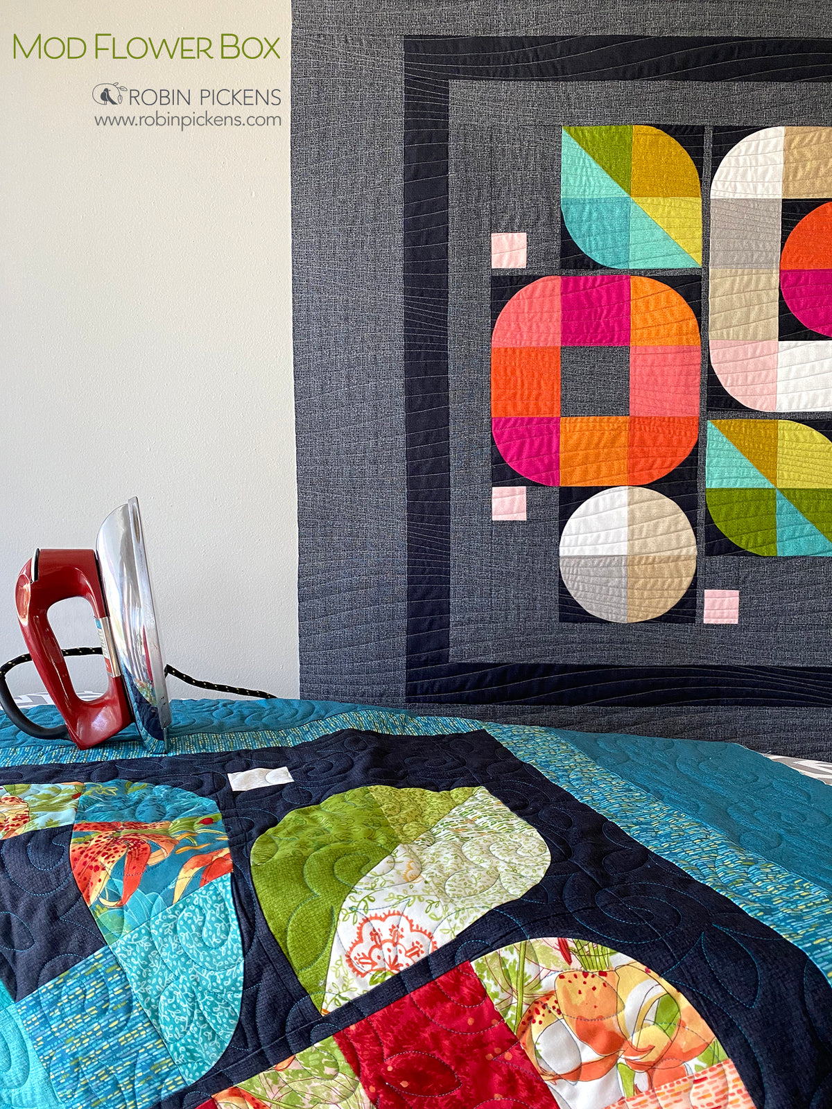 Mod Flower Box quilt pattern printed booklet – Robin Pickens