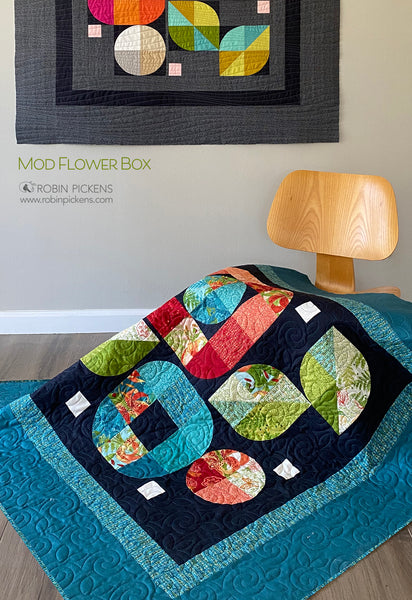 Mod Flower Box quilt pattern digital PDF