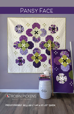 PANSY FACE digital PDF quilt pattern by Robin Pickens