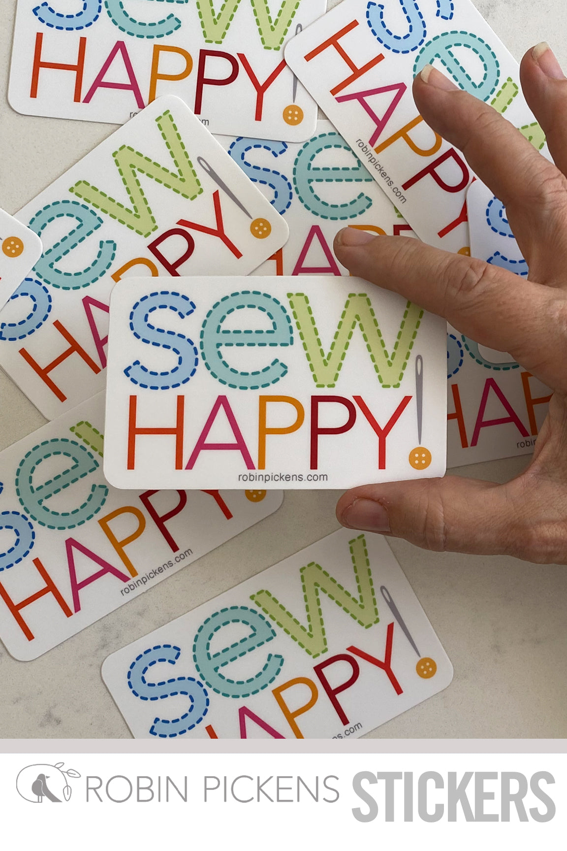 Sew Happy words Sticker