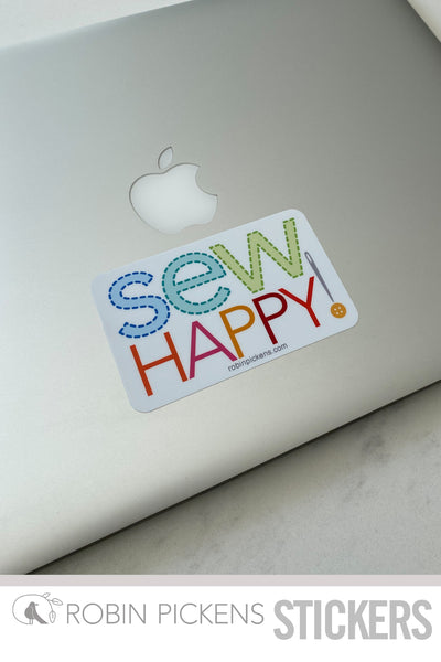 Sew Happy words Sticker
