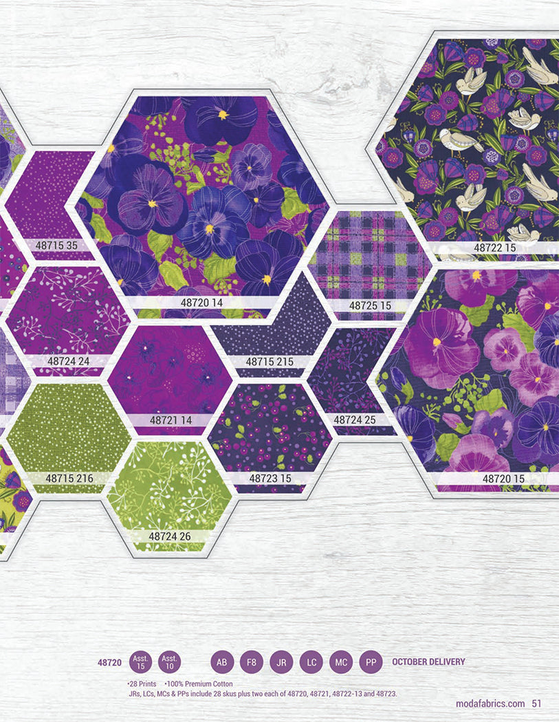 Pansy's Posies JELLY ROLL from Moda Fabrics and Robin Pickens