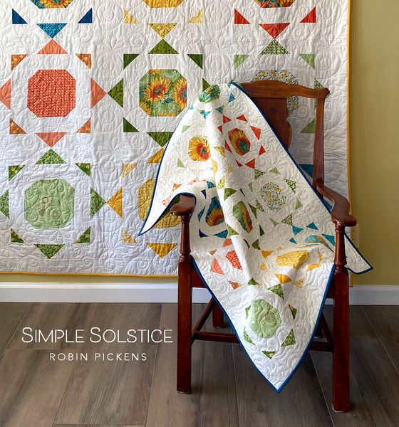 SIMPLE SOLSTICE (digital PDF) Quilt Pattern by Robin Pickens. Charm Pack or Layer Cake friendly for wall/lap or twin size.