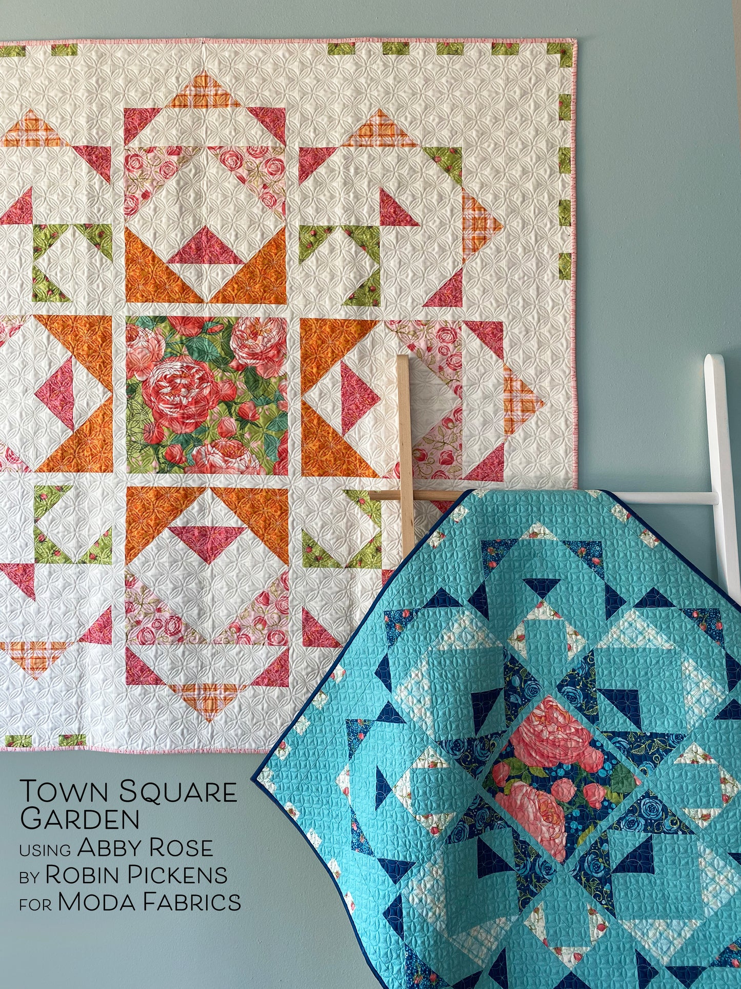 TOWN SQUARE GARDEN Digital PDF Quilt Pattern by Robin Pickens / wall quilt (54 1/2" or 35 1/2" square)