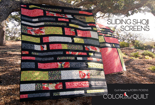 Sliding Shoji Screens Digital PDF Quilt Pattern by Robin Pickens / jellyroll friendly / 60" x 74", 2 companion quilt plans