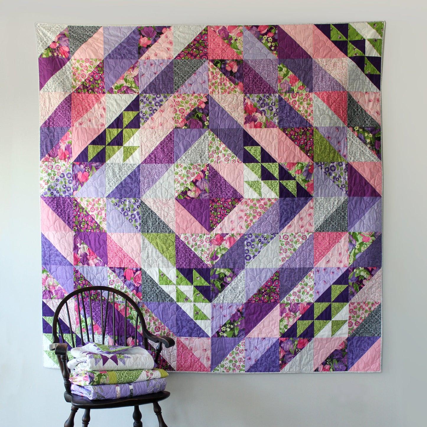 FACETED Digital PDF Quilt Pattern by Robin Pickens / Fat Quarter Friendly / 75" Square Diamond Quilt